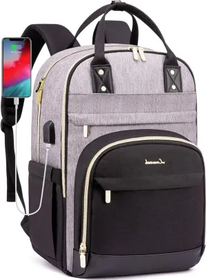 LOVEVOOK Laptop Backpack Women,Large Capacity 17.3 inch Laptop Bag Travel Backpack for Women,Computer Work College Teacher Backpacks with USB Port,Waterproof Personal Item Backpack Casual Daypack