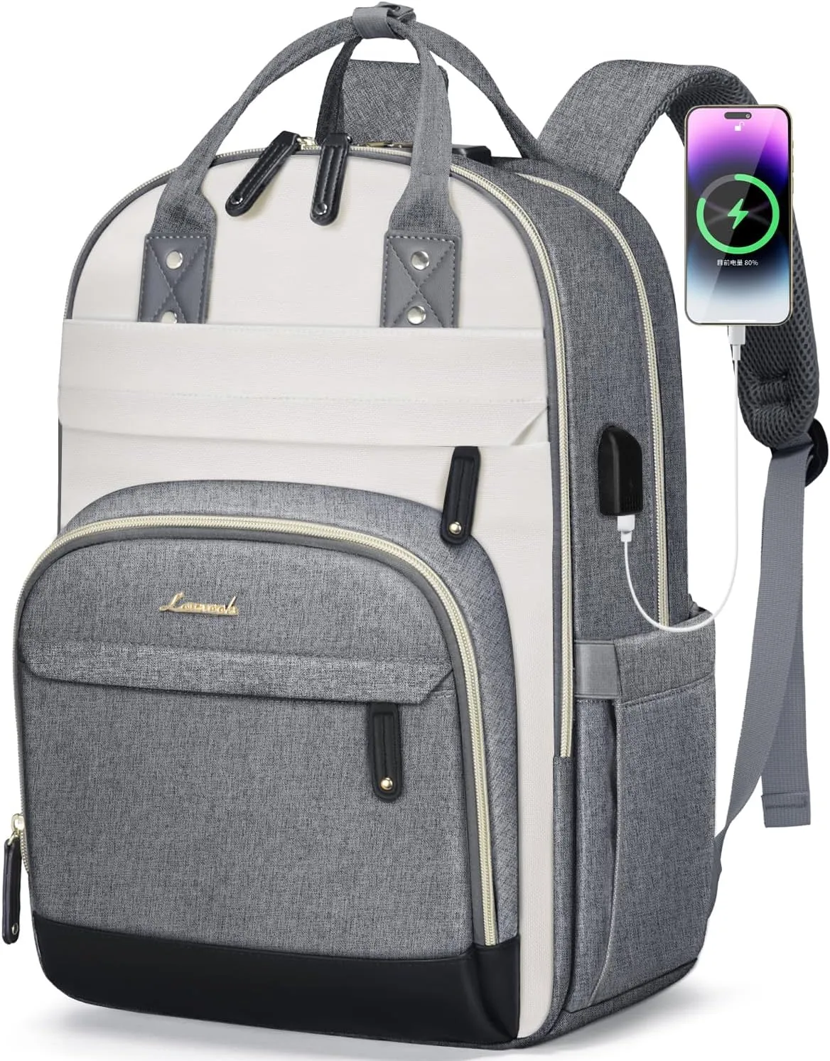 LOVEVOOK Laptop Backpack Women,Large Capacity 17.3 inch Laptop Bag Travel Backpack for Women,Computer Work College Teacher Backpacks with USB Port,Waterproof Personal Item Backpack Casual Daypack
