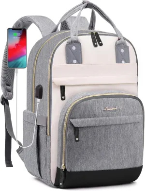 LOVEVOOK Laptop Backpack Women,Large Capacity 17.3 inch Laptop Bag Travel Backpack for Women,Computer Work College Teacher Backpacks with USB Port,Waterproof Personal Item Backpack Casual Daypack