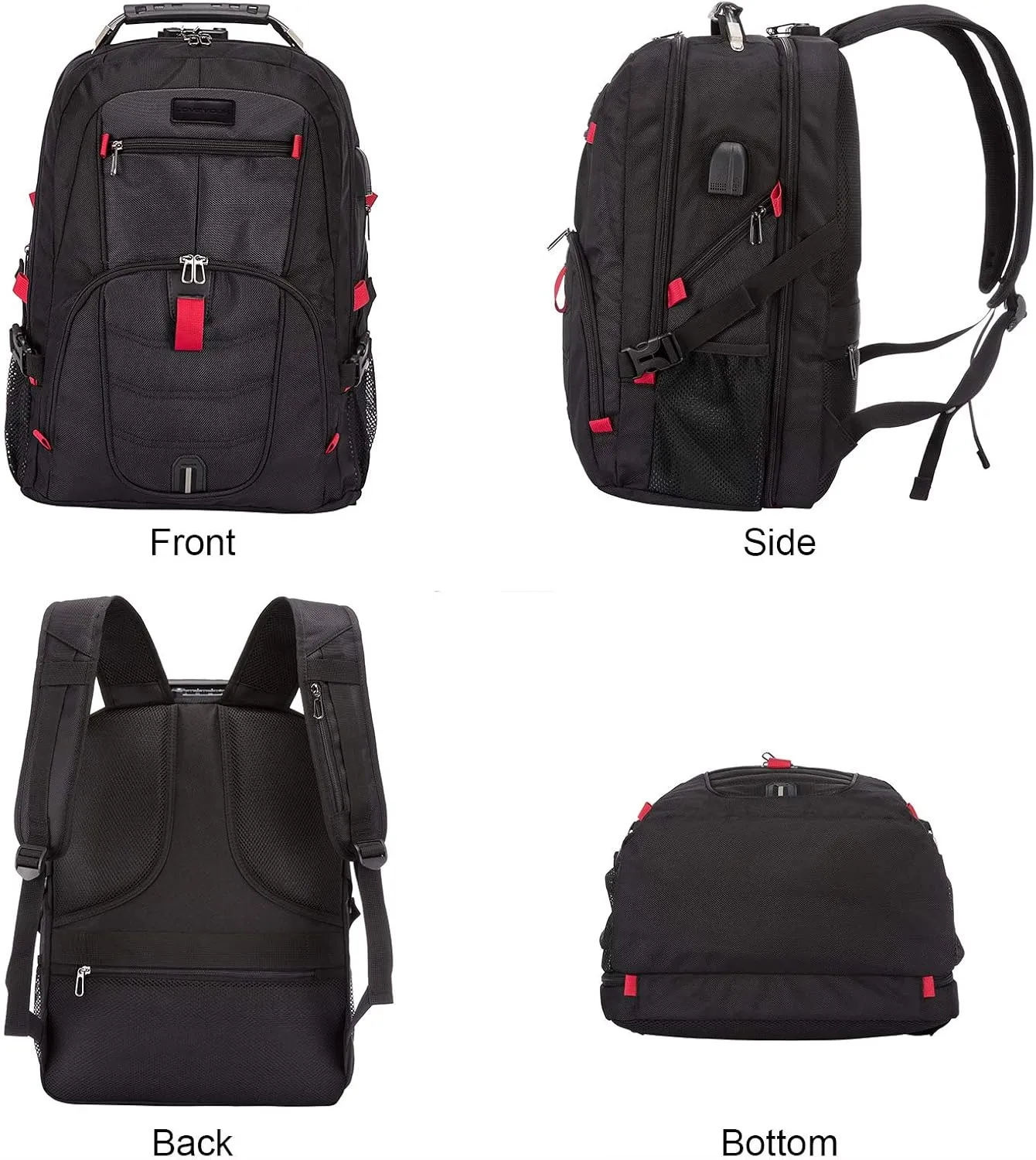 LOVEVOOK Travel Laptop Backpack Waterproof Anti Theft with Lock and USB Charging Port Large Computer Business Backpack for Men Women College (17 inch, Black)
