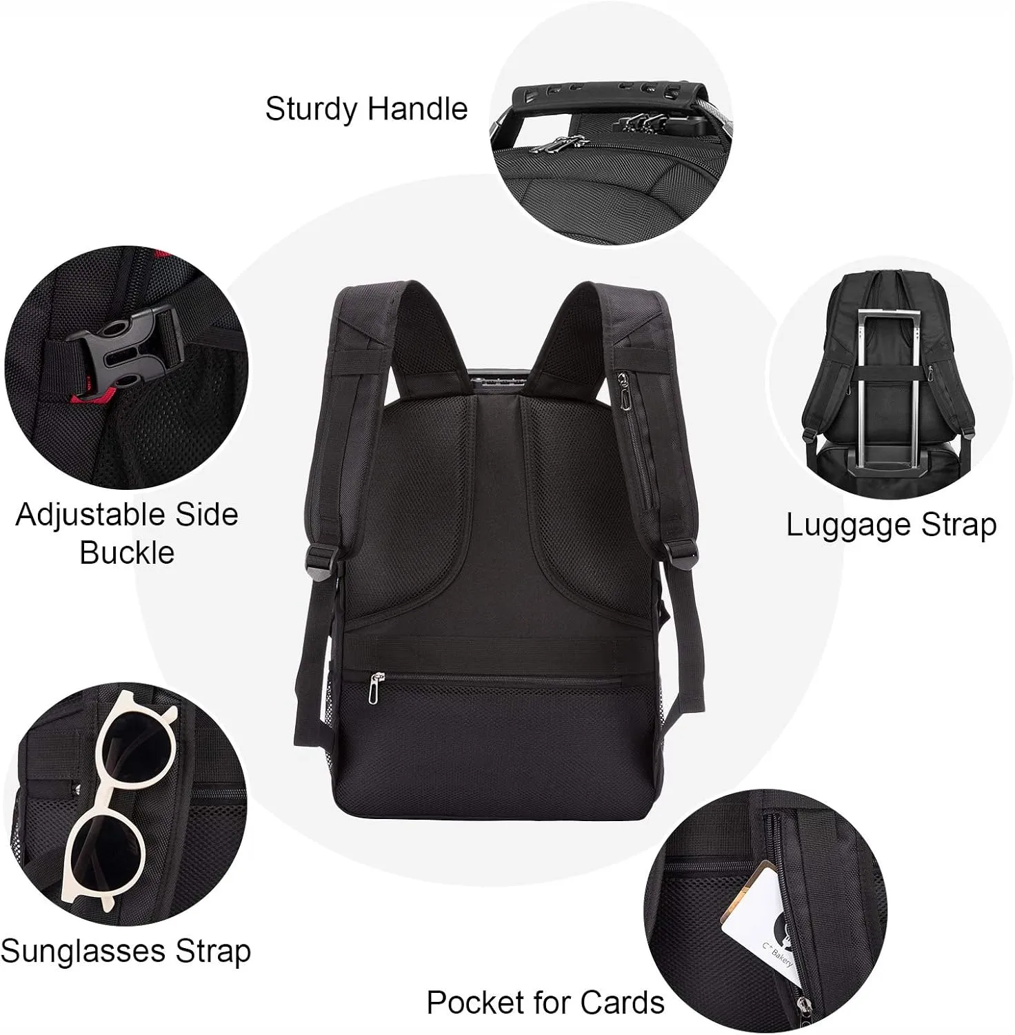 LOVEVOOK Travel Laptop Backpack Waterproof Anti Theft with Lock and USB Charging Port Large Computer Business Backpack for Men Women College (17 inch, Black)