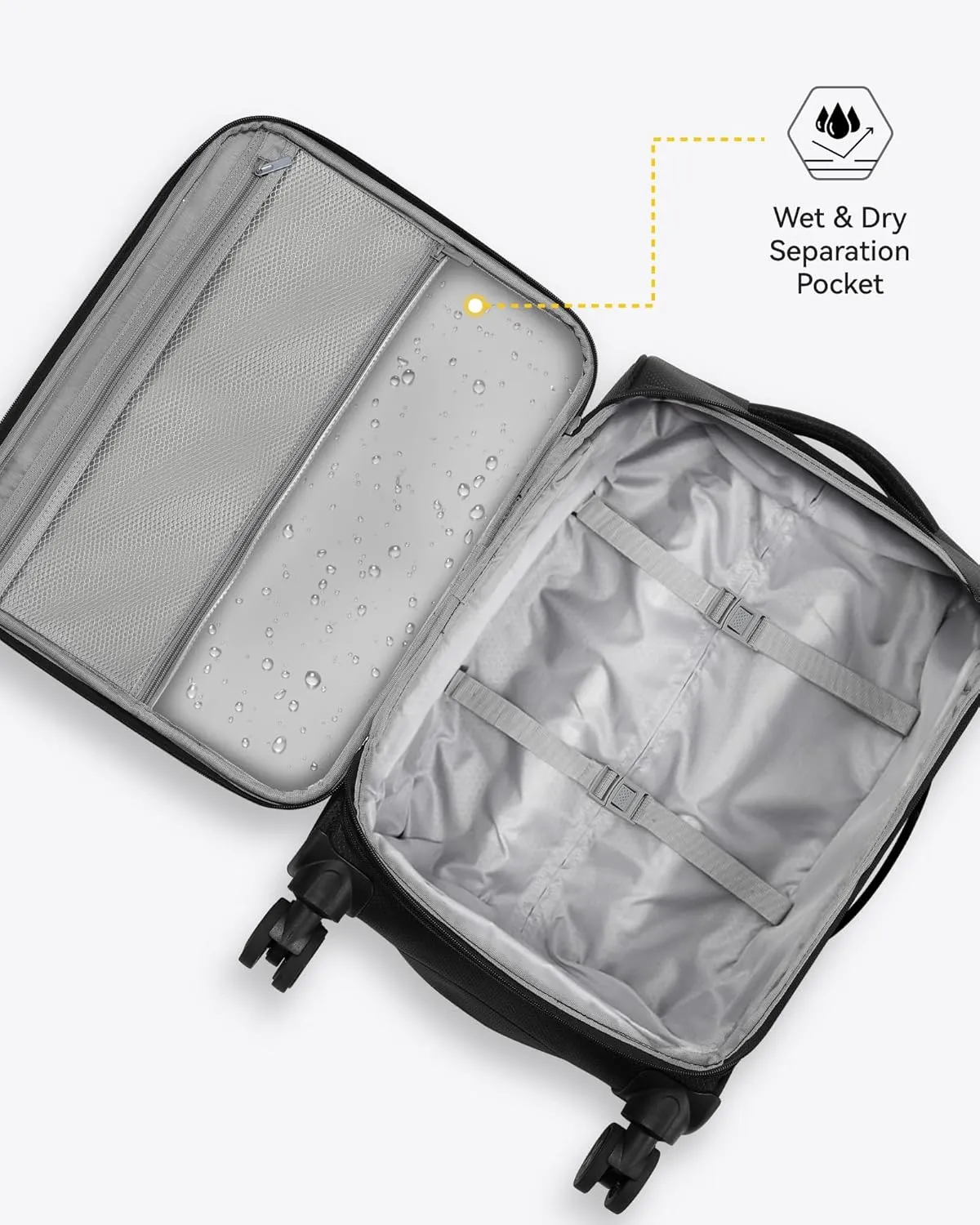 LUGGEX Carry On Luggage 20 inch Expandable, Rolling Suitcases with Spinner Wheels Softside, Lightweight (Black)