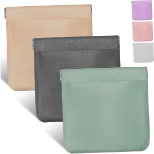 Lurrose 6Pcs Portable PU Leather Jewelry Storage Bags Small Cosmetic Bags for Earphones Charging Cords More Reusable Lightweight Pouches Light