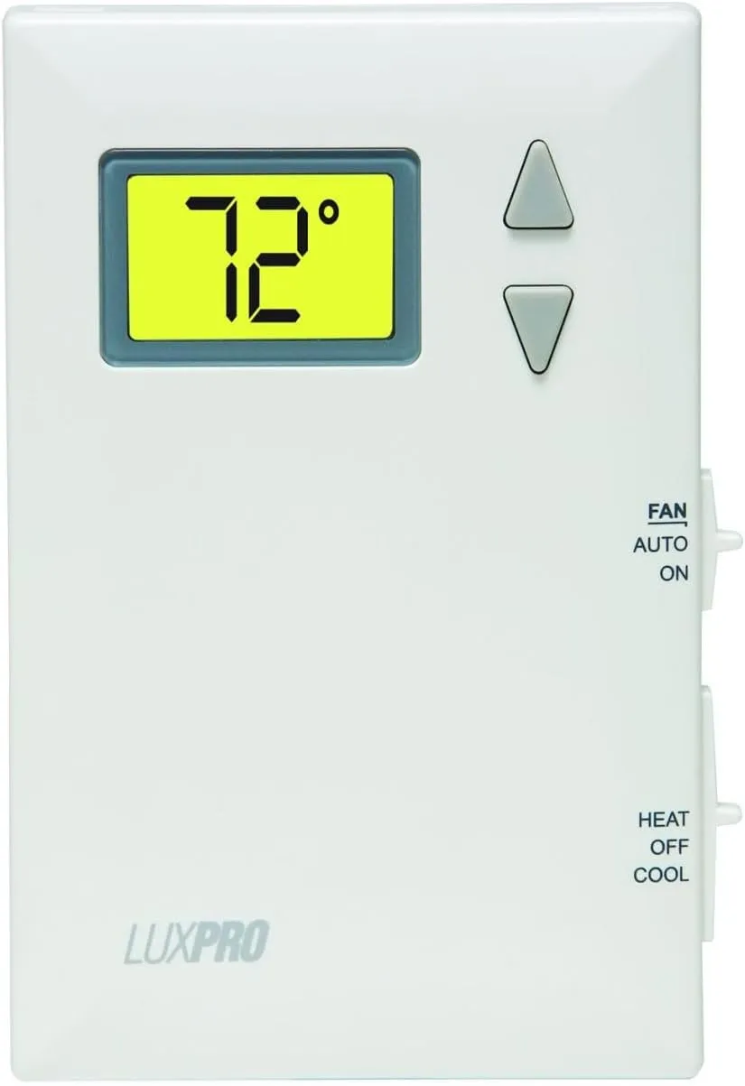 Lux Pro PSD011B Digital Non-Programmable Thermostat for Home, 1 Heat, 1 Cool