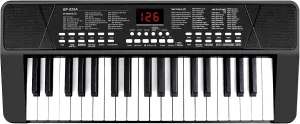 M SANMERSEN Piano Keyboard for Beginners, 37 Keys Built-in 1200mA Rechargeable Battery Electronic Piano Keyboard Portable Music Piano Keyboard with Mic LED Screen Teaching Gift for Beginners, Black