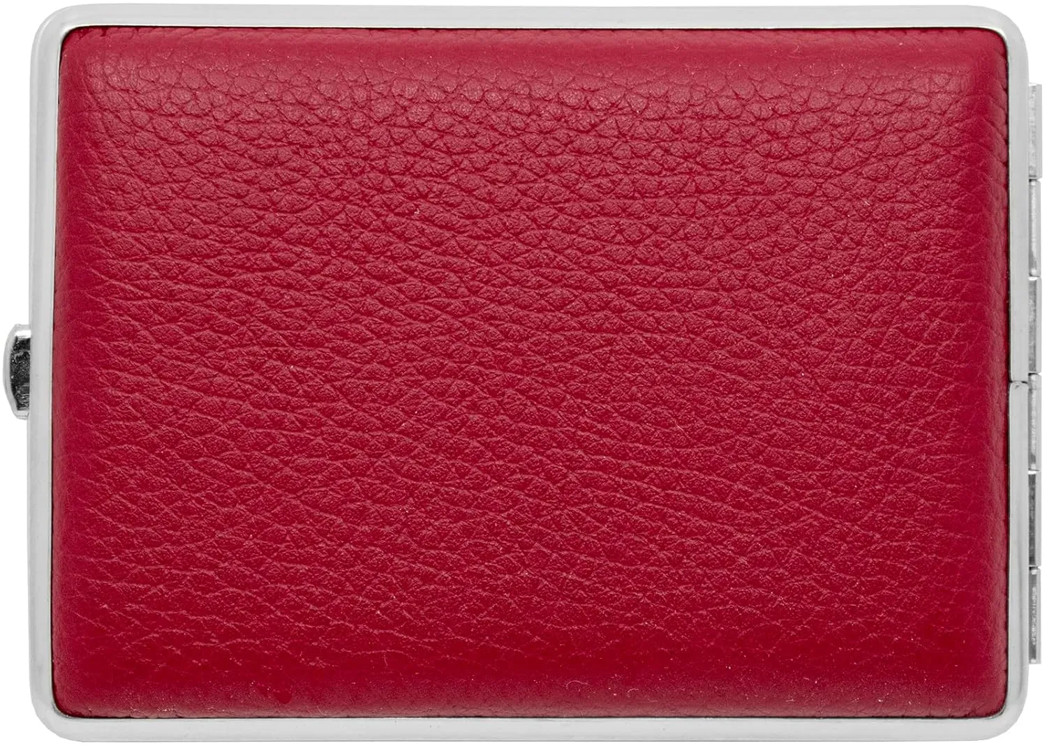 Made in Germany Genuine Leather Gold Plated Cigarette Case (18 100s) with Elastic Bands (Deer Red)