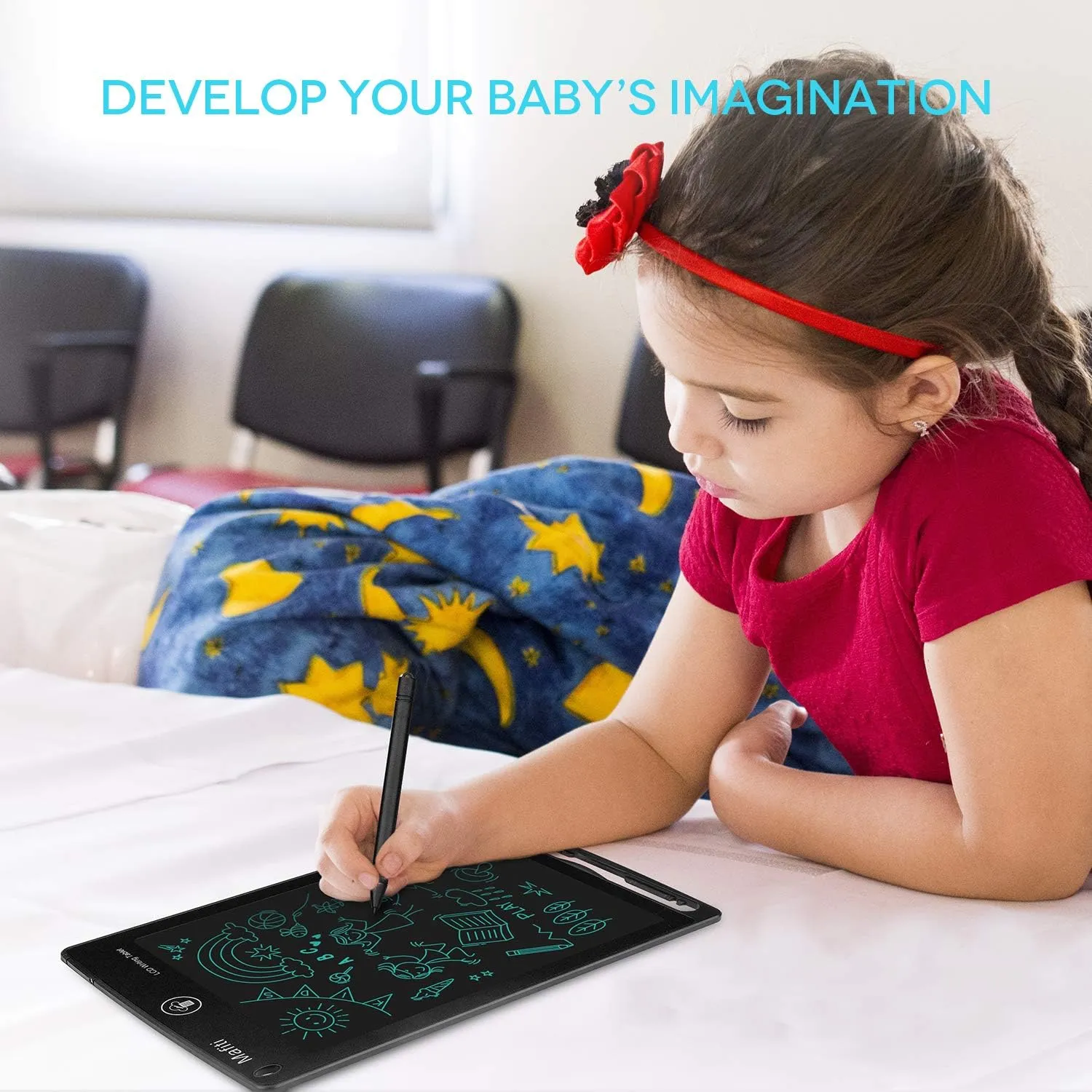 mafiti 10 Pack LCD Writing Tablet 8.5 Inch Electronic Drawing Pads for Kids Portable Ewriter Doodle Board Black