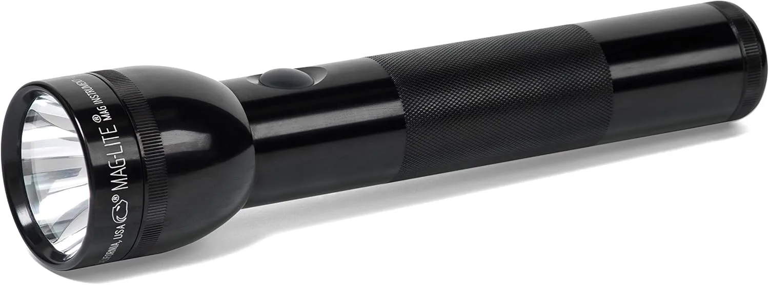 Maglite Heavy-Duty Incandescent 2-Cell D Flashlight, Black