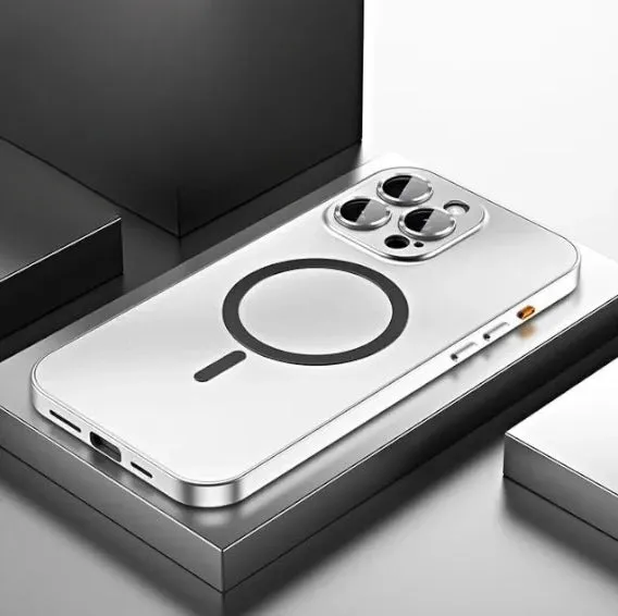 Magsafe Wireless Charging Aluminium Frame Full Cover Case For iPhone With Lens Protection And Protective Metal Bumper