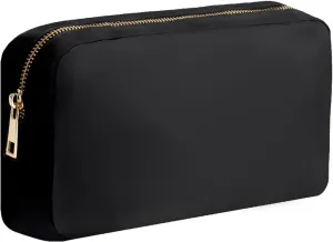 Makeup Bag for Purse Travel Size Toiletries Bag Cosmetic Pouch Bag for Women Sunscreen Bag with Zipper Pocket (Black,M)