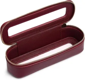 Makeup Brush Bag Slim Clear Makeup Bag Transparent Travel Cosmetic Case & Toiletry Bag with Zipper Small Beatuy Makeup Bag Purse Organizer for Women (X/Burgundy, SLIM)