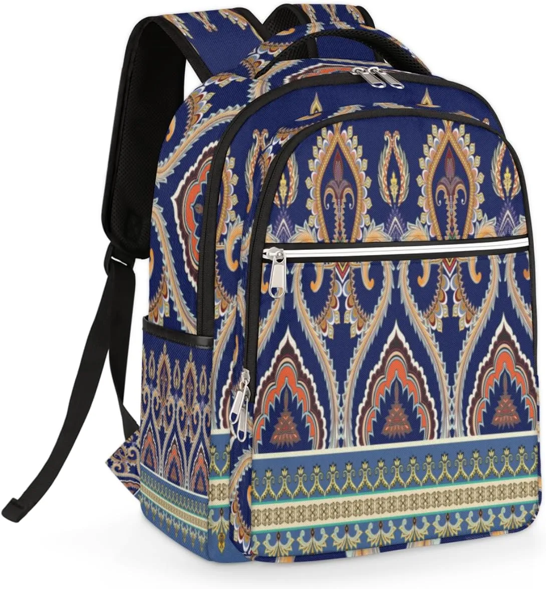 Mandala Palace Embroidery Travel Laptop Backpack for Women Lightweight Laptop Bag Fits 15.6 inch Laptop Durable Travel Backpack Casual Daypack for Work Business Daily Use