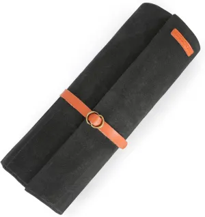 Manjushri Chef Knife 9 Pocket Canvas Roll Bag with Genuiene Leather Belt.