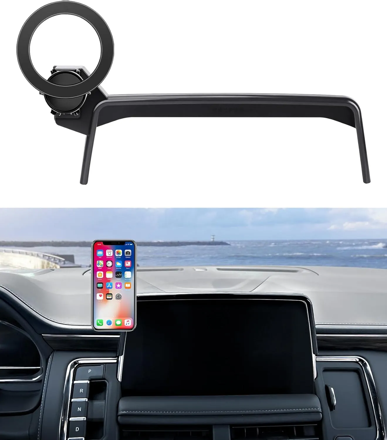 MaserWeller Car Phone Holder for Chevrolet Suburban 2021-2024 Accessories Screen Fixed Clip, 360° Rotation Phone Mount Compatible with MagSafe, Cell Phone Holder Does Not Affect Air Vent
