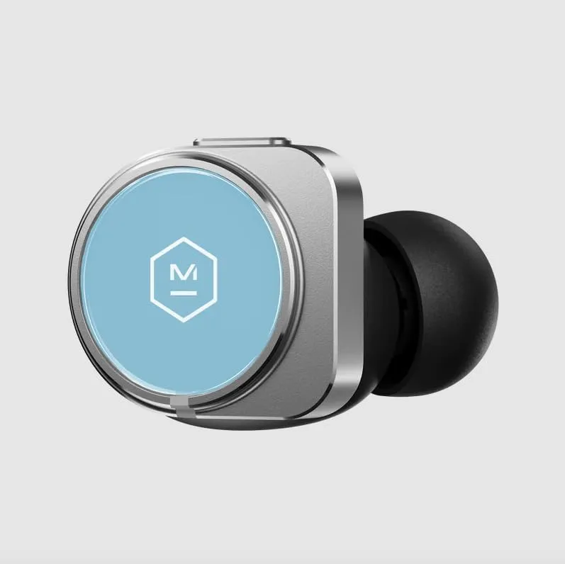 MASTER & DYNAMIC MW09 True Wireless Earphones - Turquoise and Silver/Silver Aluminum Case