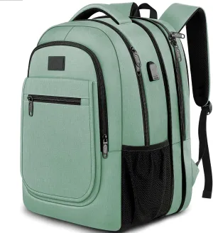 MATEIN Laptop Backpack for Women, Expandable 15.6 inch with USB Charging Port, Anti Theft Travel School Backpack, Water Resistant College Bookbag for Computer Bag Gifts for Men Women, Cyan