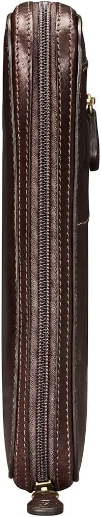 Maxwell Scott - Luxury Leather Business Portfolio Padfolio with Padded Tablet Pocket - Made in Italy - The Pareto Dark Brown