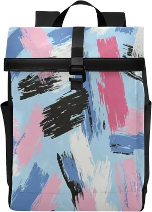 MCHIVER Colors Smears Blue Travel Laptop Backpack Fits 15.6 Inch Computer Slim Sturdy Lightweight Luggage Bag Water Resistant Daypack for Airplane Travel Business Hiking Work College Weekender