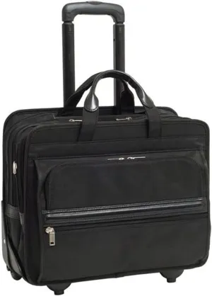McKlein 15.6" Nylon Patented Detachable -Wheeled Laptop Briefcase- FRANKLIN- Black