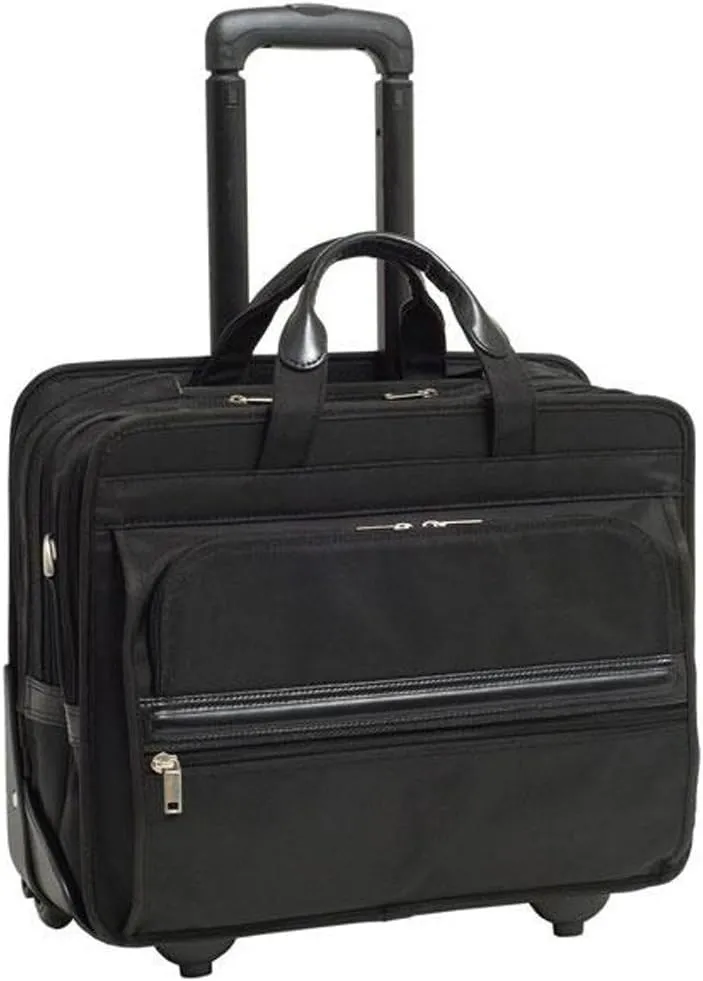 McKlein 15.6" Nylon Patented Detachable -Wheeled Laptop Briefcase- FRANKLIN- Black