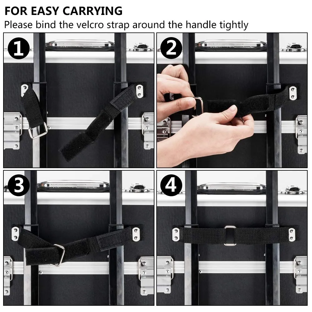mefeir 4 in 1 Rolling Makeup Train Case, Aluminum Makeup Travel Organizer Cosmetic Case, Cosmetology Display Suitcase on Wheels, Beauty Storage Luggage Lockable w/4 Removable Wheels (Black)