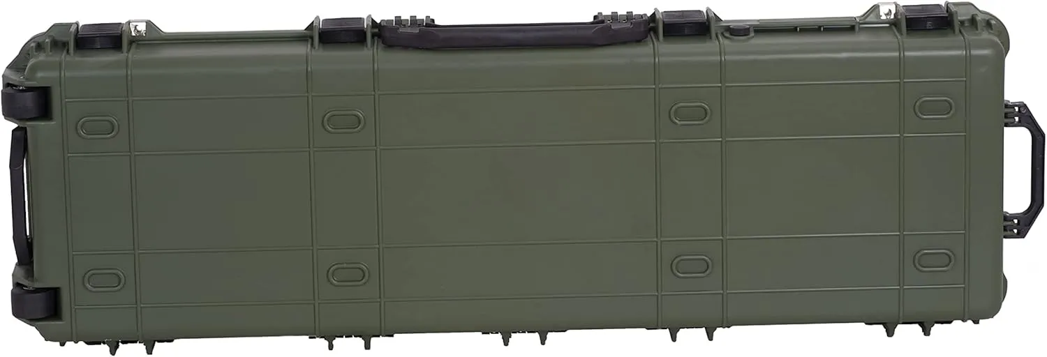 MEIJIA Portable Rolling Waterproof All Weather Hard Rifle Case,Gun case with Wheels,Customizable Fit Foam Included,Fit for Rifle,Guns,Shotguns, Airsoft Gun
