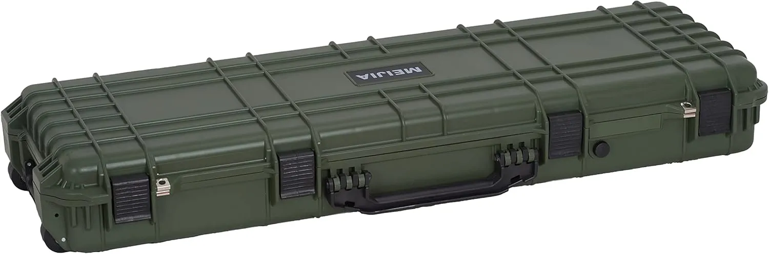MEIJIA Portable Rolling Waterproof All Weather Hard Rifle Case,Gun case with Wheels,Customizable Fit Foam Included,Fit for Rifle,Guns,Shotguns, Airsoft Gun