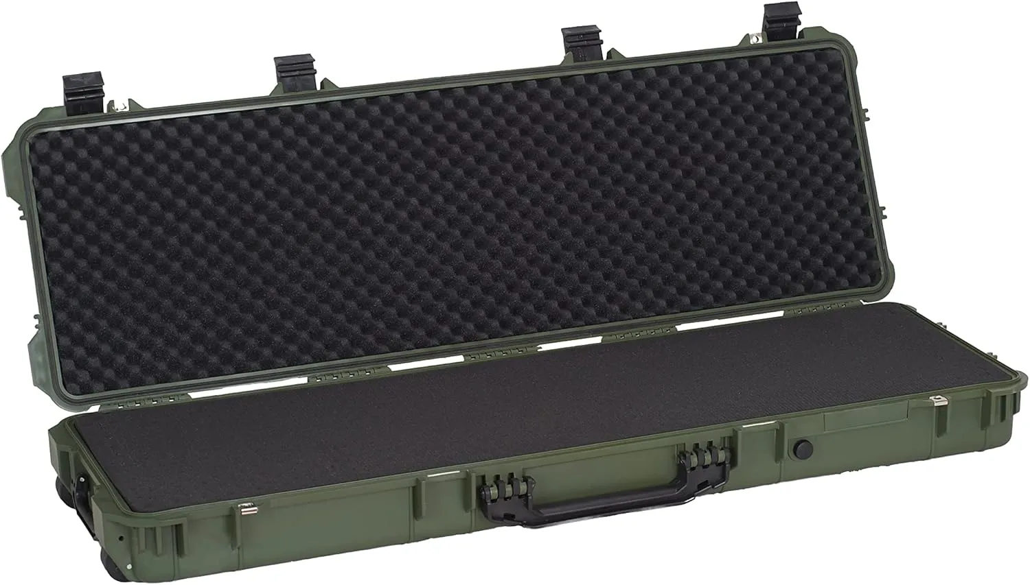 MEIJIA Portable Rolling Waterproof All Weather Hard Rifle Case,Gun case with Wheels,Customizable Fit Foam Included,Fit for Rifle,Guns,Shotguns, Airsoft Gun