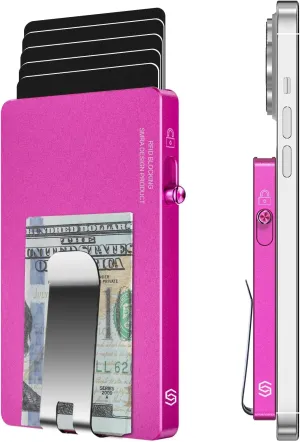 Metal Card Holder for Magsafe Wallet,Metal Magnetic Card Wallet for Men,Slim Card Case with Money Clip,Compatible with iPhone 16/15/14/13/12 Series (Magnetic Ring Included)