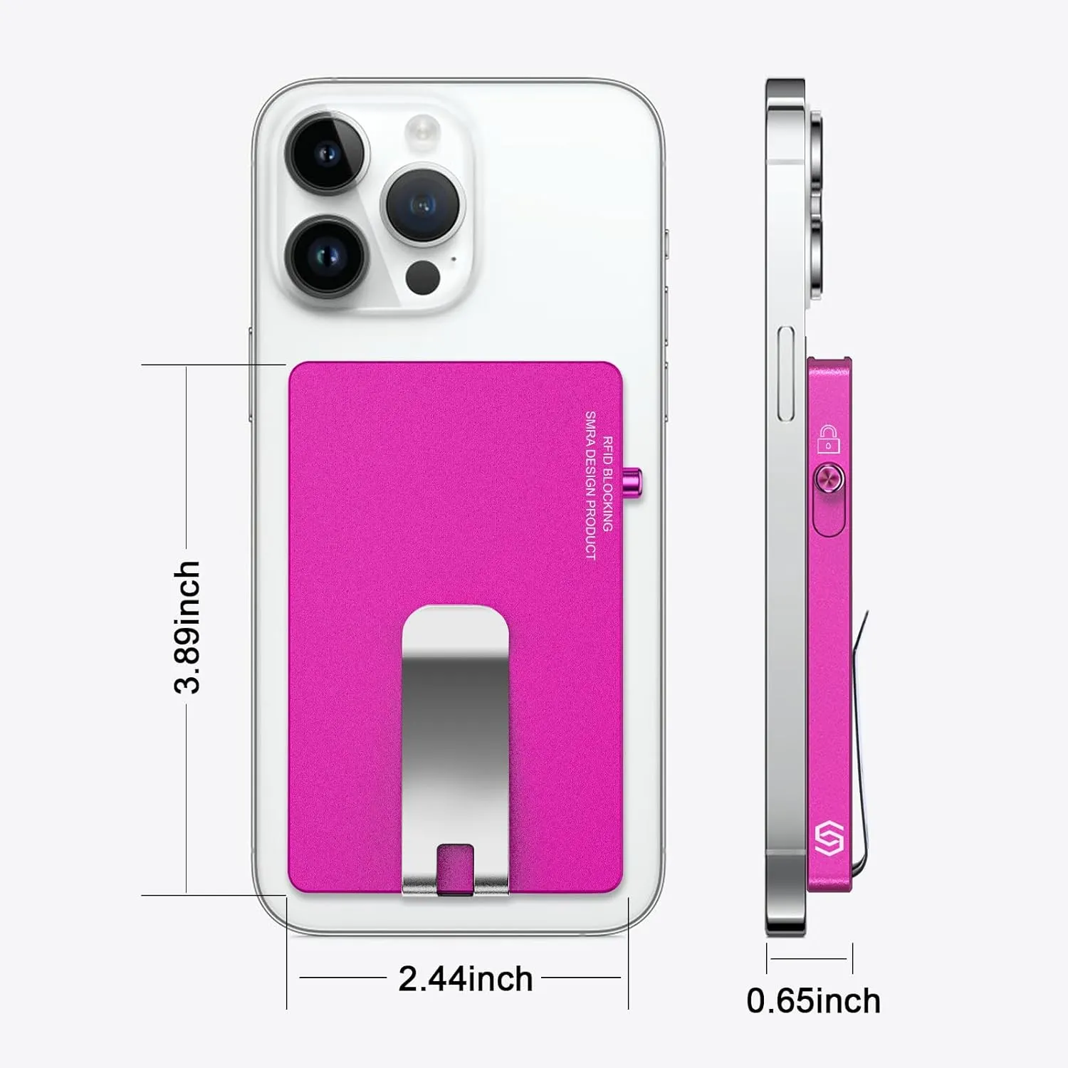 Metal Card Holder for Magsafe Wallet,Metal Magnetic Card Wallet for Men,Slim Card Case with Money Clip,Compatible with iPhone 16/15/14/13/12 Series (Magnetic Ring Included)