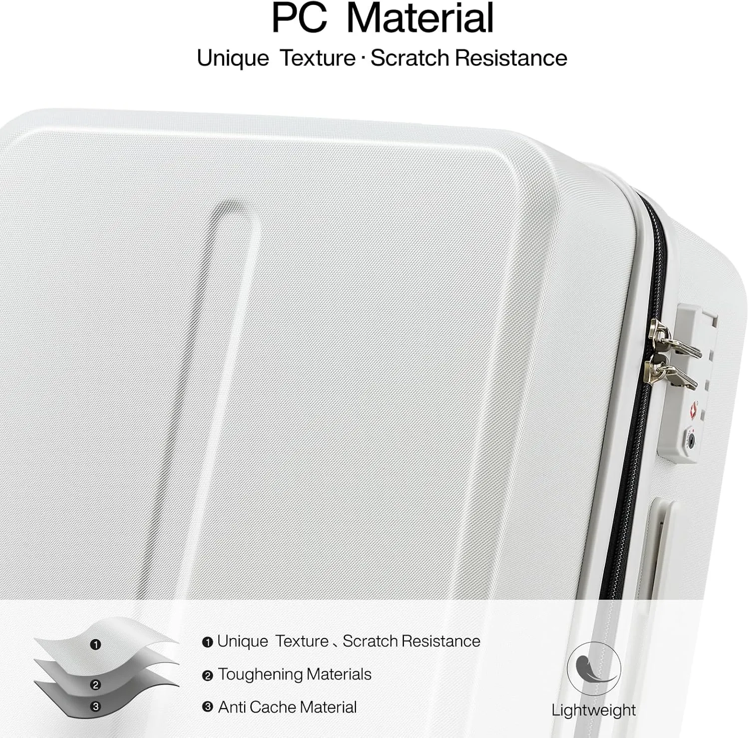 MILADA 20 Inch Carry On Luggage Airline Approved 22x14x9 Luggage Carry On Suitcase Hard Shell Suitcases with Wheels Carry on Bag Travel Luggage with TSA Lock, White