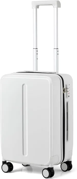 MILADA 20 Inch Carry On Luggage Airline Approved 22x14x9 Luggage Carry On Suitcase Hard Shell Suitcases with Wheels Carry on Bag Travel Luggage with TSA Lock, White