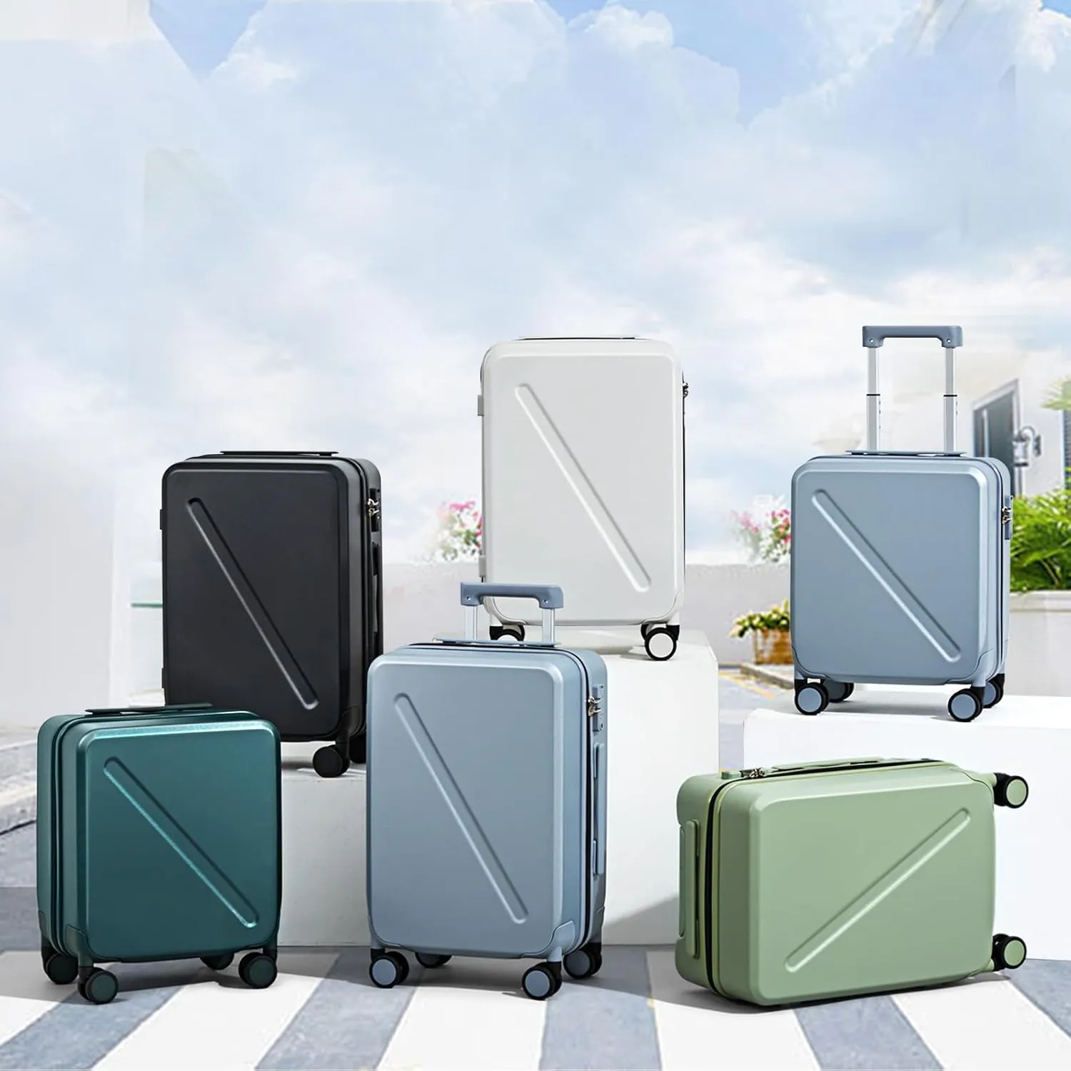 MILADA Carry On Luggage 22x14x9 Airline Approved Hard Shell Suitcases TSA Approved Carry On Luggage With Wheels 20 inch Carry On Suitcase Travel Luggage Carry On Bag, Blackish Green
