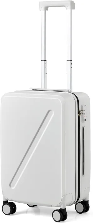 MILADA Luggage Carry On Luggage 22x14x9 Airline Approved 20 Inch Carry On Suitcase Hard Shell Suitcases with Wheels Carry on Bag Travel Luggage with TSA Lock,White