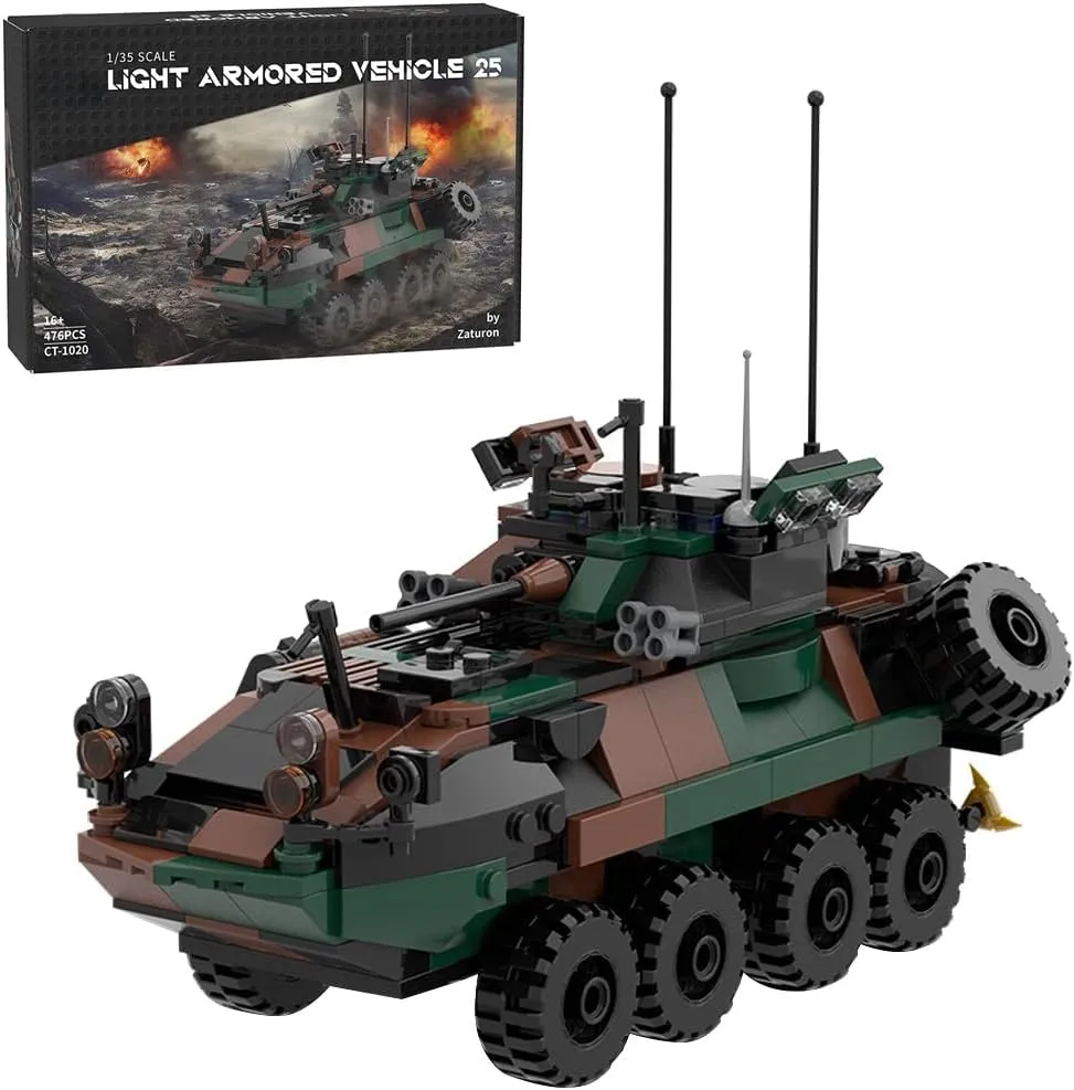 Military Armored Vehicle Building Blocks Set – Mocsage MOC-126469 DIY LAV-25 Infantry Fighting Vehicle Model, 476PCS Army Brick Model Kit for Collectors and Military Fans