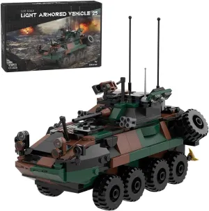 Military Armored Vehicle Building Blocks Set – Mocsage MOC-126469 DIY LAV-25 Infantry Fighting Vehicle Model, 476PCS Army Brick Model Kit for Collectors and Military Fans