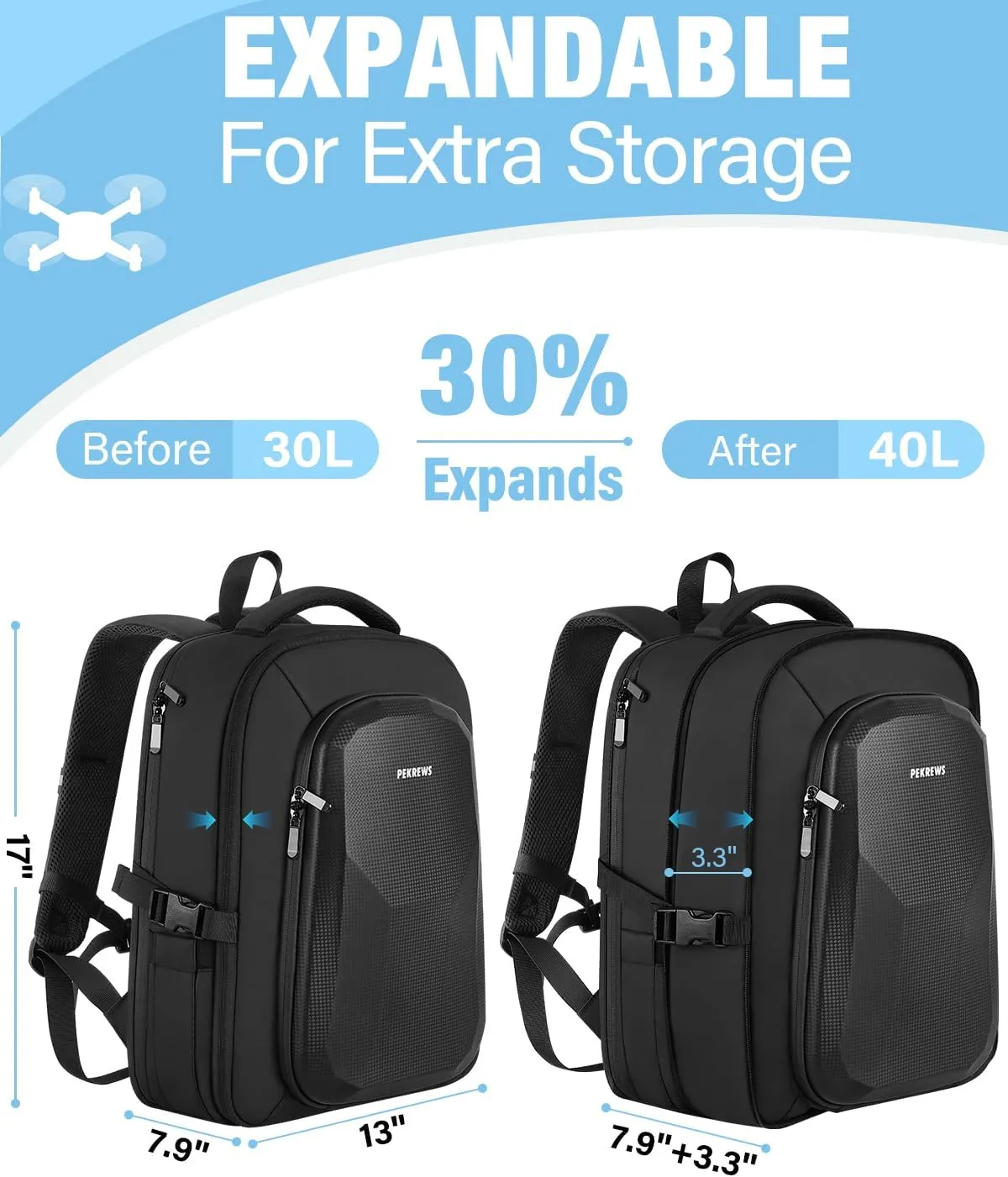 Mini 4K Case, Large Capacity Mini 2 SE Backpack for DJI RC N1 Controller, Sturdy Travel Drone Bag Fits 15.6 Inch Laptop and Fly More Combo, Waterproof RC N1 Carrying Case for DJI Accessories