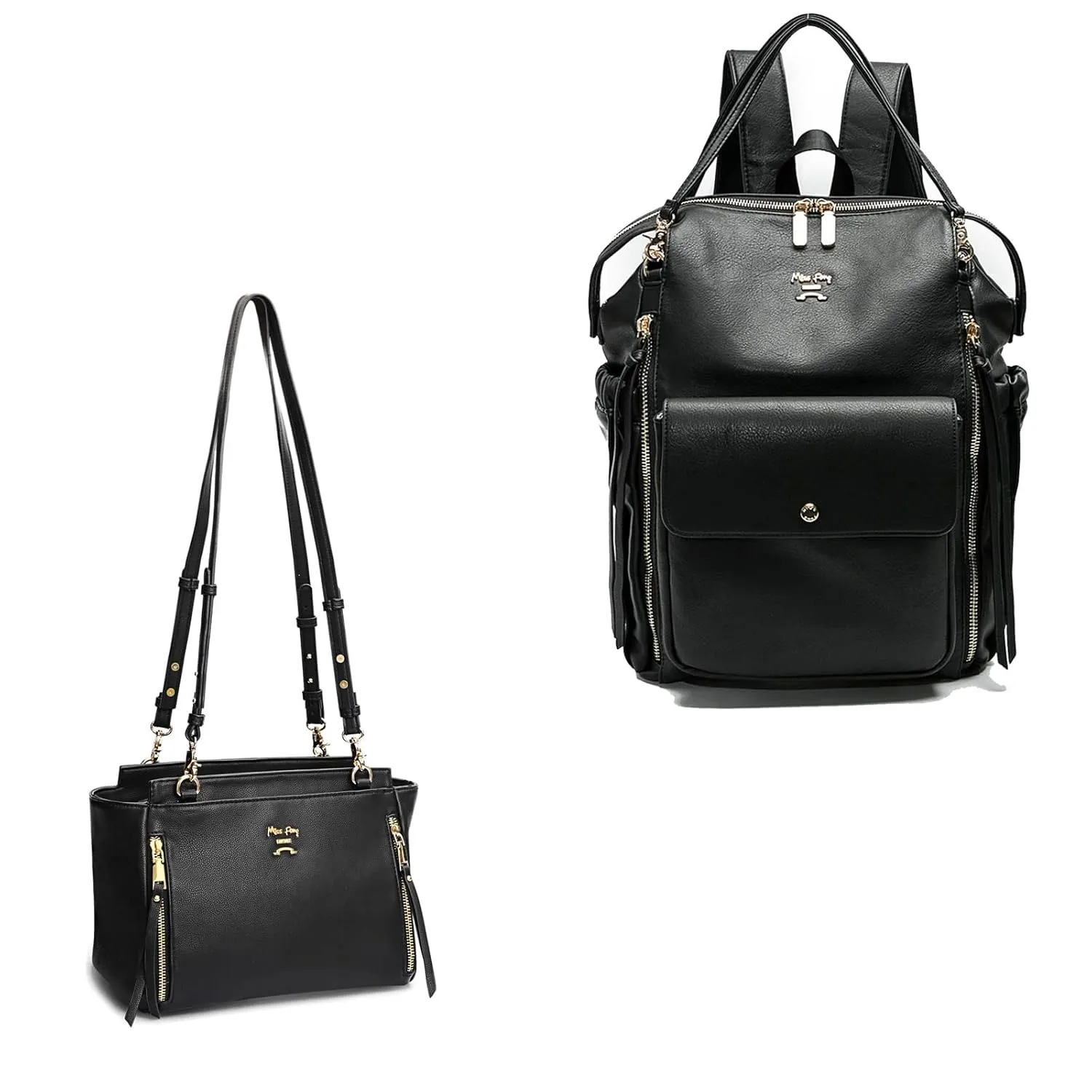 miss fong Diaper Bag Backpack Baby Diaper Bag for Girls and Boys, Leather Diaper Bag Backpack Diaper Bag Purse & Crossbody Bag