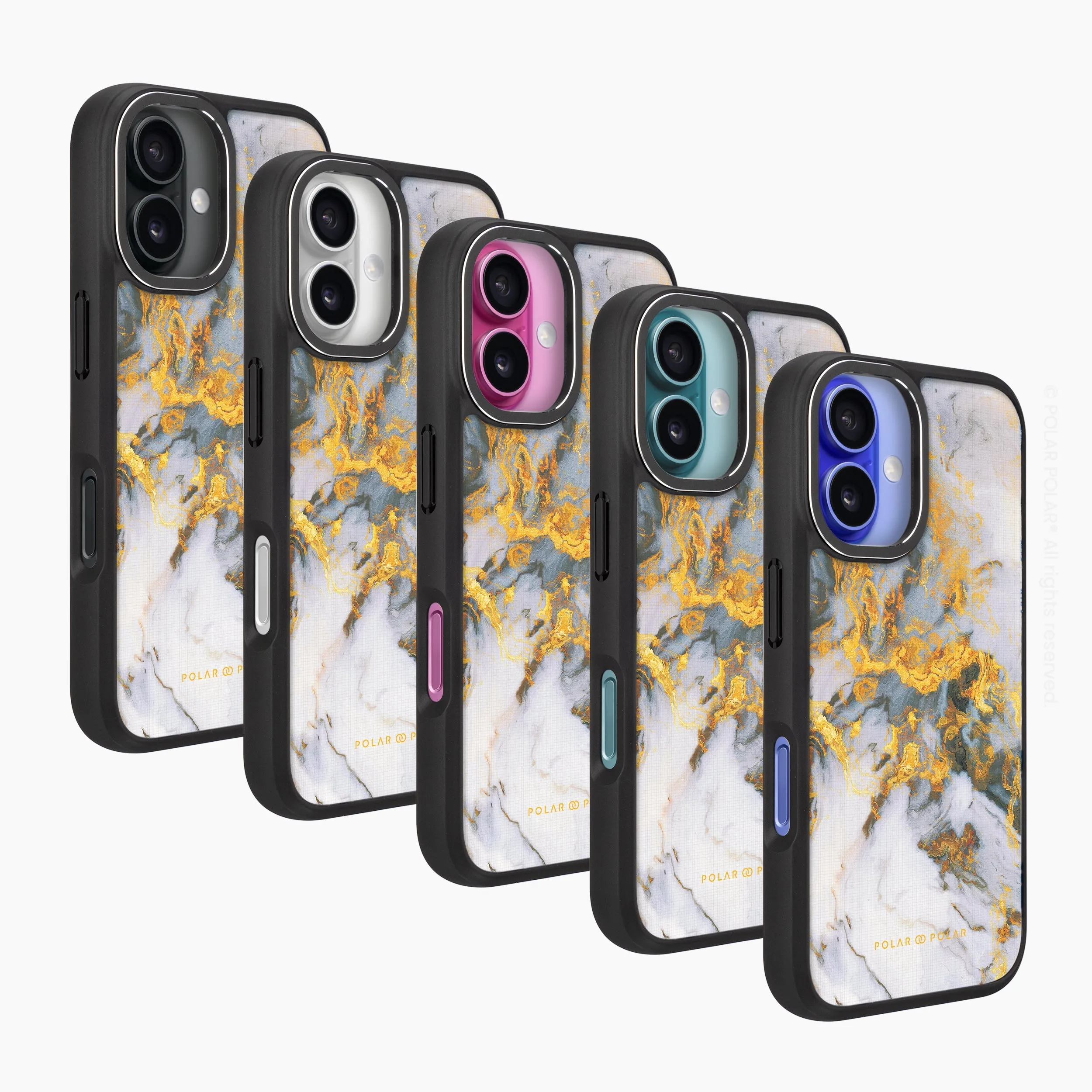 Mist Marble - iPhone 16 Plus Frosted Black Bumper MagSafe Case