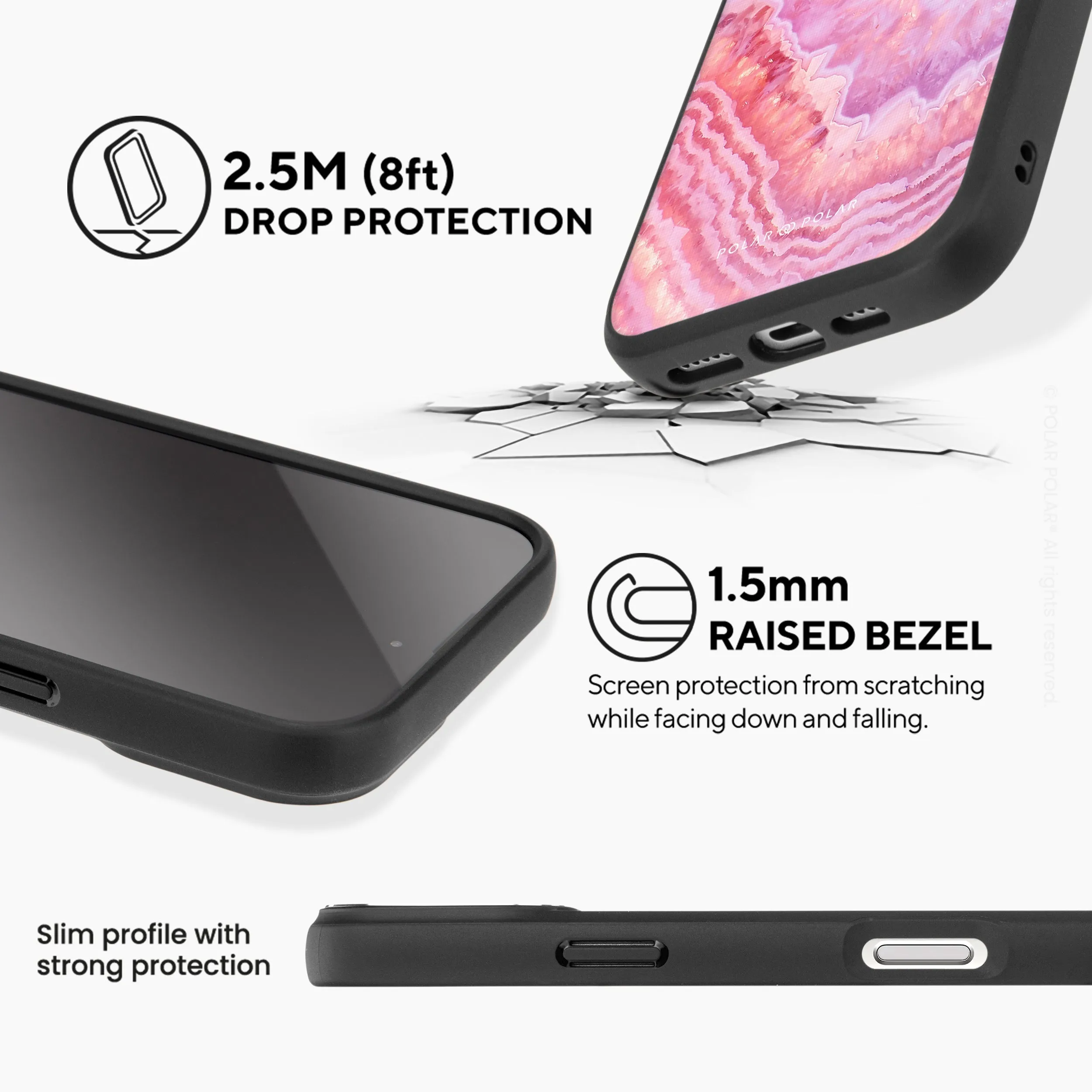 Misty Rose Coral - iPhone 16 Frosted Black Bumper MagSafe Case