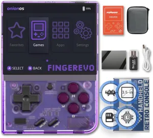 Miyoo Mini Plus OnionOS Handheld Game Console 3.5-inch 640*480 Screen 3000mAh Miyoo-Mini  with Portable Case Transparent Purple