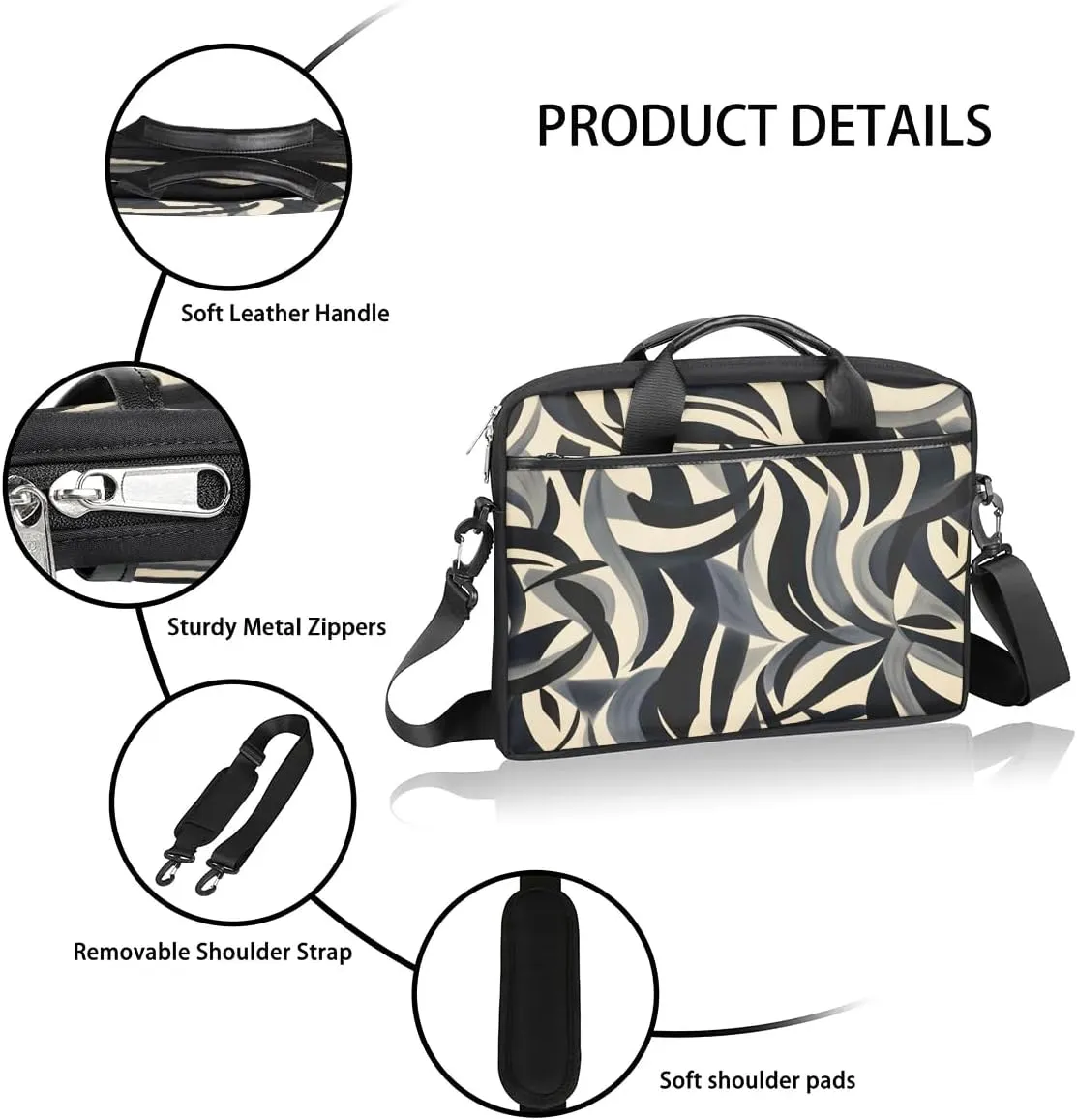 Modern Geometric 15 Inch Laptop Bag Laptop Shoulder Bag Computer Cases for Laptops or Tablets