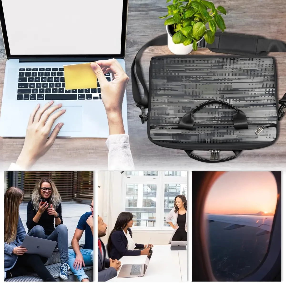 Modern Geometric 15 Inch Laptop Bag Laptop Shoulder Bag Computer Cases for Laptops or Tablets