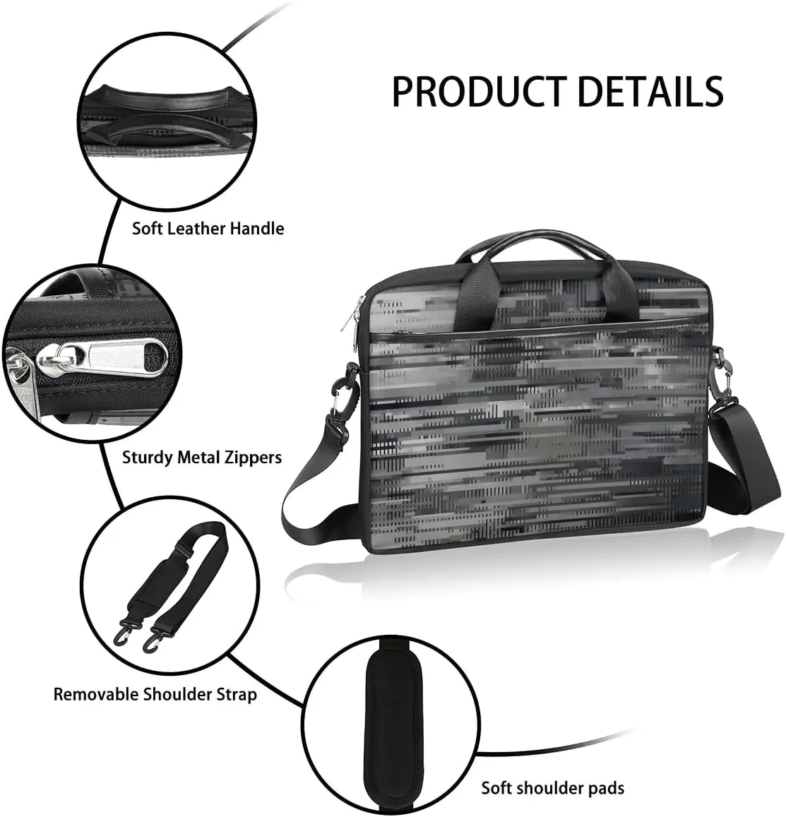 Modern Geometric 15 Inch Laptop Bag Laptop Shoulder Bag Computer Cases for Laptops or Tablets