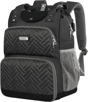 Mogplof Lunch Backpack, Backpack Lunch Bag for Women, 15.6 Inch Lunchbox Backpack with USB and RFID Pockets, Water-resistant Backpack with Lunch Compartment,Laptop lunch Bag for Work Picnic