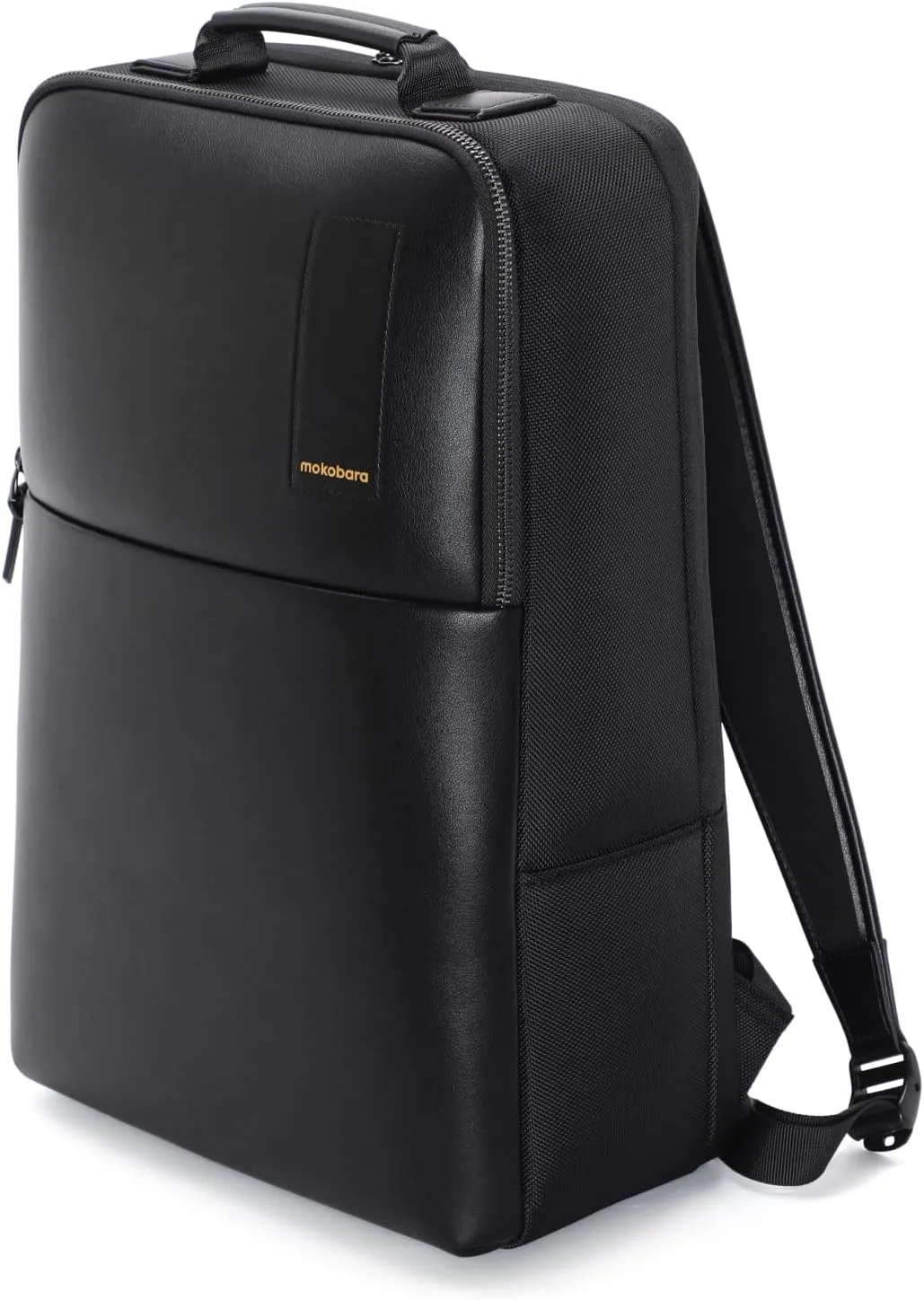MOKOBARA Unisex-Adult The Backpack Pro Black Vegan Leather Water Resistant Laptop 15.6Laptop Compartment Work Backpack 21L 2022 - Model One Size Medium Deep Black