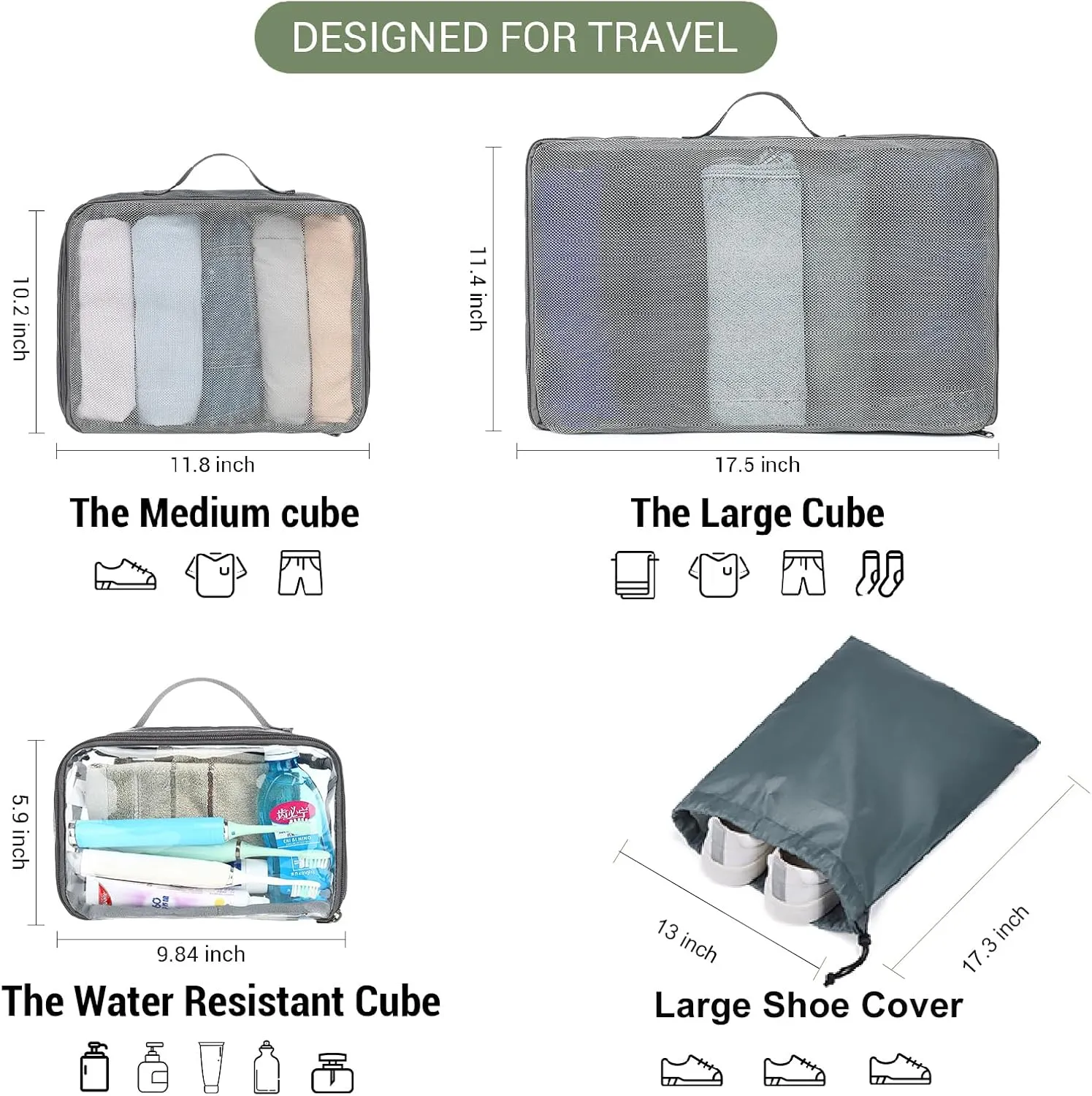 MOLNIA 50L Expandable Travel Backpack for Men Women, Carry On Backpack Airline Approved, Suitcase Backpack with Packing Cubes, Water Resistant Luggage Backpack Daypack Weekender Bag, Black