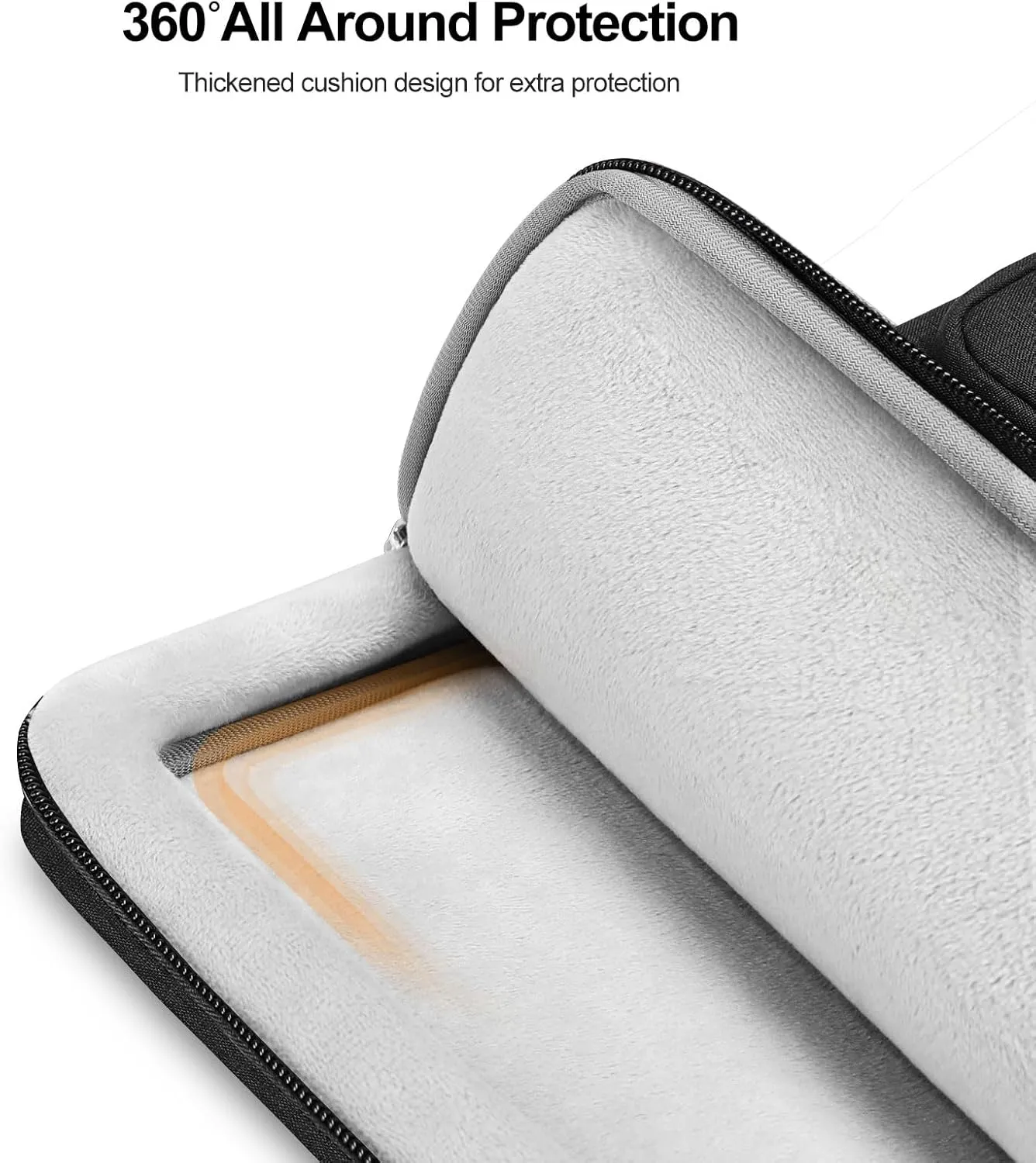 MOSISO 360 Protective Laptop Bag, 13.3 inch Computer Bag Compatible with MacBook Pro 14, HP, Dell, Asus Notebook, Side Open Sleeve with 2 Rectangle Zipper Pockets&Extendable Handle, Black