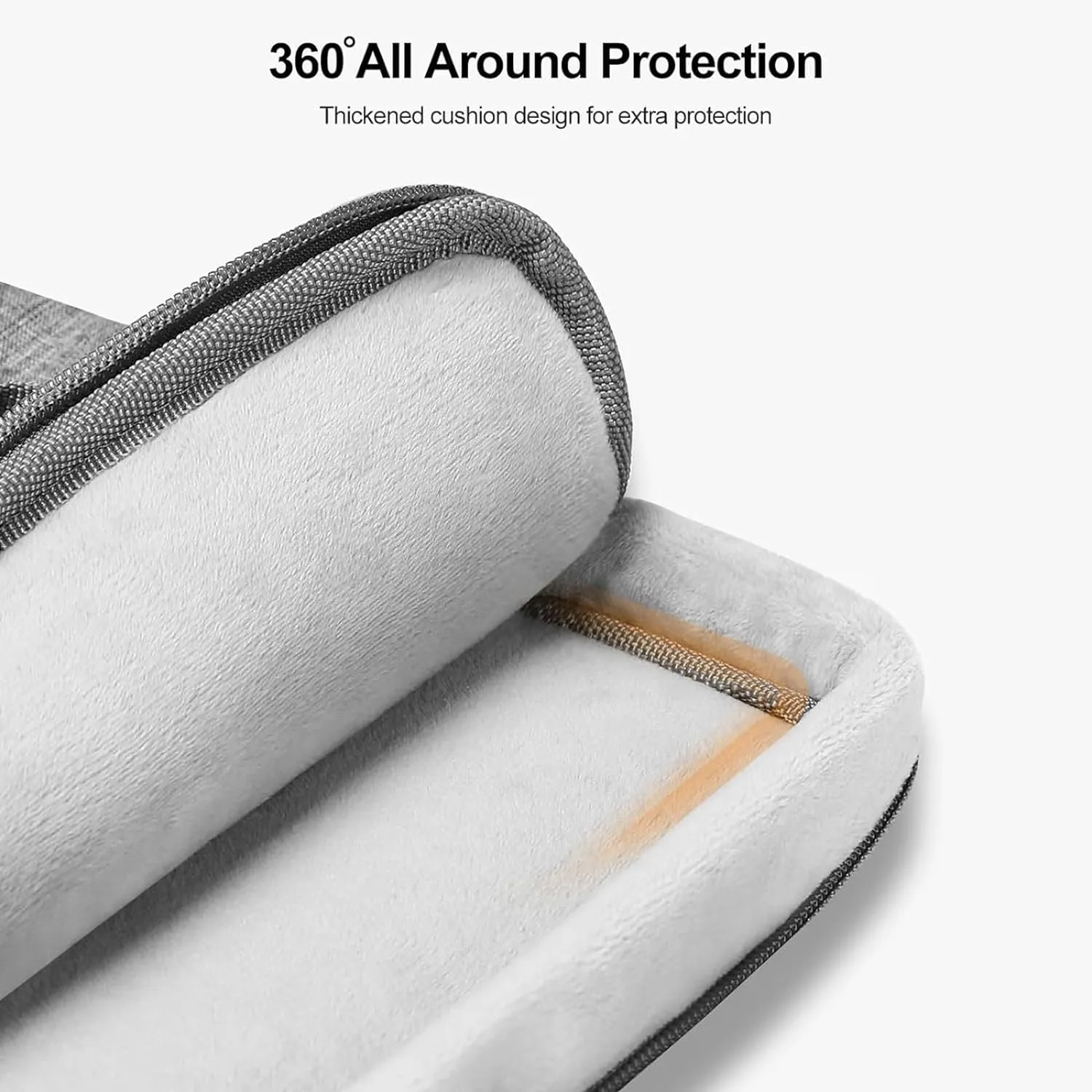 MOSISO 360 Protective Laptop Bag, 15.6 inch Vertical Computer Bag Compatible with MacBook Pro 16 inch, HP, Dell, Lenovo, Asus Notebook with Shoulder Strap & Front Raised & Vertical Pockets, Gray