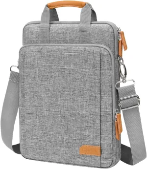 MOSISO 360 Protective Laptop Bag, 15.6 inch Vertical Computer Bag Compatible with MacBook Pro 16 inch, HP, Dell, Lenovo, Asus Notebook with Shoulder Strap & Front Raised & Vertical Pockets, Gray